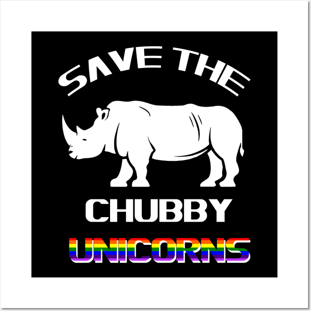 AW Fashions Save The Chubby Unicorn - Funny Quote Tees Hipster Men's T-Shirt Wall Art by magdynstein